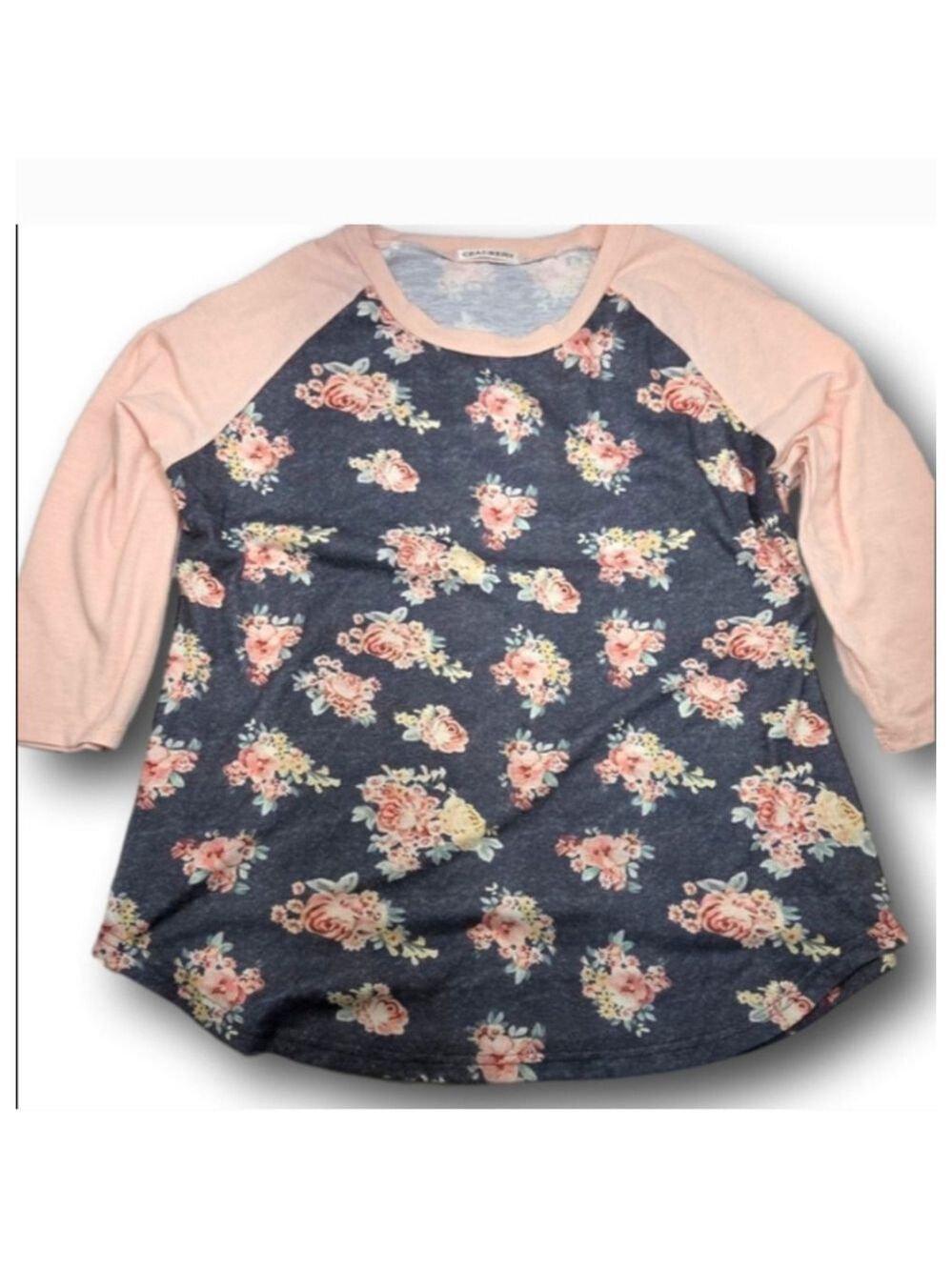 Women's CEASIKERY Long Sleeve Tee Gray Pink Floral